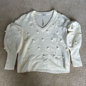 NWT Madewell bobble dashwood v-neck sweater in coziest yarn (XS)